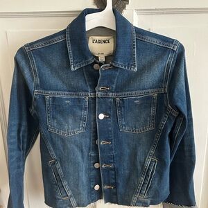 L'AGENCE Janelle Denim Classic Blue Jean Jacket